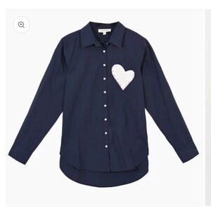 Kerri Rosenthal Mia Imperfect Heart Pocket Button-down